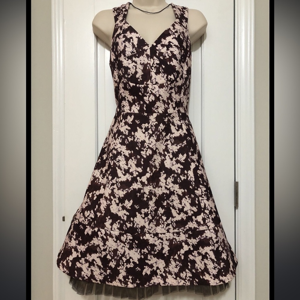 McGinn 'Violet' Print Sweetheart Dress Sz-4